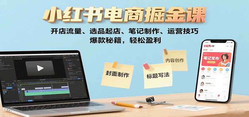 小红书电商掘金课:开店流量、选品起店、笔记制作、运营技巧,爆款秘籍,轻松盈利 小红书电商掘金课:开店流量、选品起店、笔记制作、运营技巧,爆款秘籍,轻松盈利