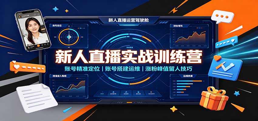新人直播实战训练营：账号精准定位，账号搭建运维，涨粉峰值留人技巧9545 作者:福缘创业网 帖子ID:121377 