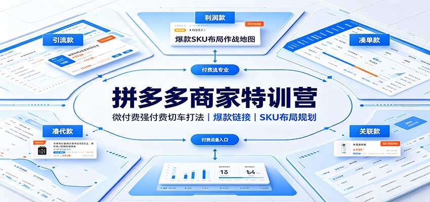 拼多多商家特训营:微付费强付费切车打法,爆款链接,SKU布局规划2425 作者:福缘创业网 帖子ID:121368