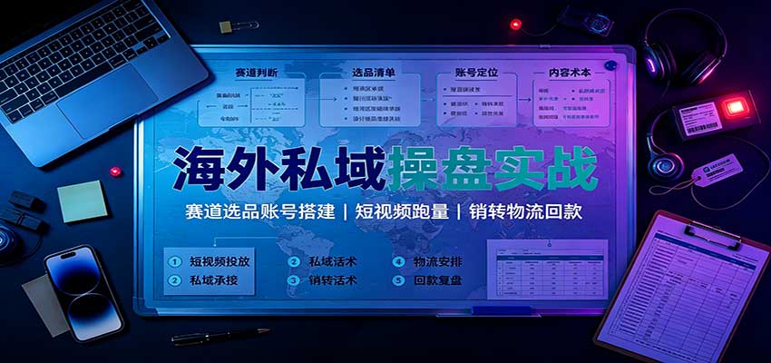 海外私域操盘实战:赛道选品账号搭建,短视频跑量,销转物流回款860 作者:福缘创业网 帖子ID:121380