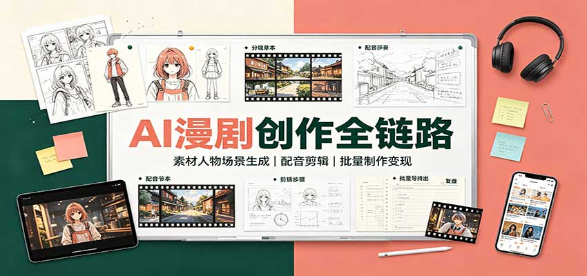 AI漫剧创作全链路:素材人物场景生成,配音剪辑,批量制作变现8908 作者:福缘创业网 帖子ID:121379
