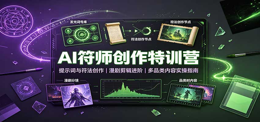 AI符师创作特训营:提示词与符法创作,漫剧剪辑进阶,多品类内容实操指南1762 作者:福缘创业网 帖子ID:121374
