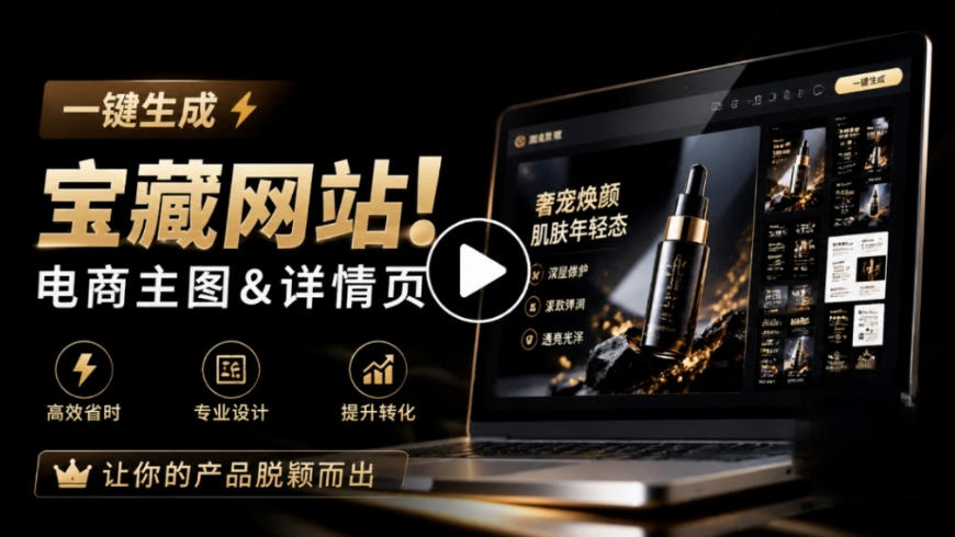 开店铺有这工具,人工成本都省下来了!电商做图做视频又慢又贵?一键把主图详情页批量生成,PixPix