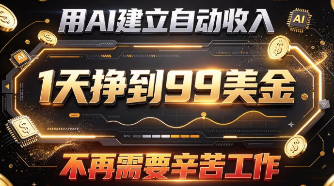 用AI建立自动收入,1天挣到99美刀,不再需要辛苦工作