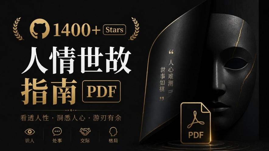 没人教的社会生存课,现在有大佬免费教你了!1486 stars的人情世故指南,推荐逐字学习HowToGetAlong